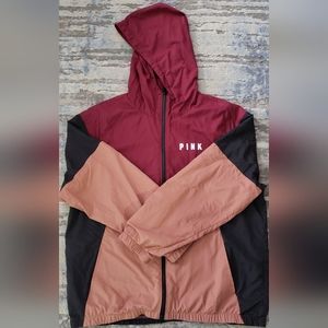 PINK Victoria's Secret  Colorblock Windbreaker Jacket Full Zip Womens